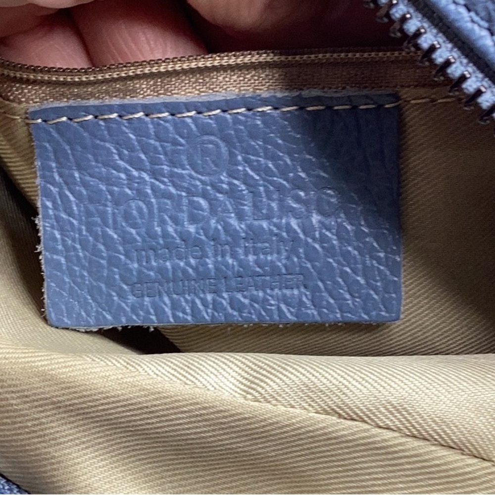 Blue quilted leather crossbody bag - Picture 11 of 15